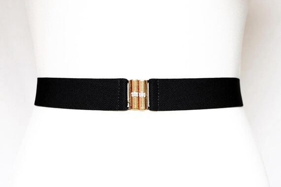 Gold/Black Rhinestone Stretch Belt Amazon.com: Women main image 3