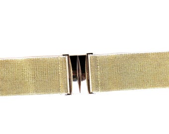 Gold Stretch Belt 2 inch: Women's Elastic Waist Cincher