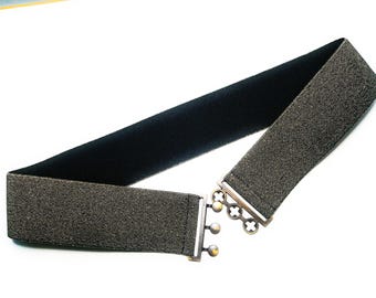 Sparkly Bronze Stretch Belt: Women's Waist Cincher, 2'' Wide Bronze or Black