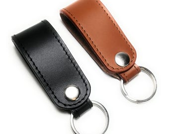Brown Leather Key chain for Belt Black Car accessories Key holder Loop