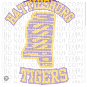 Tigers PNG, Mississippi Letter, Digital File, Sublimation Download, DTF