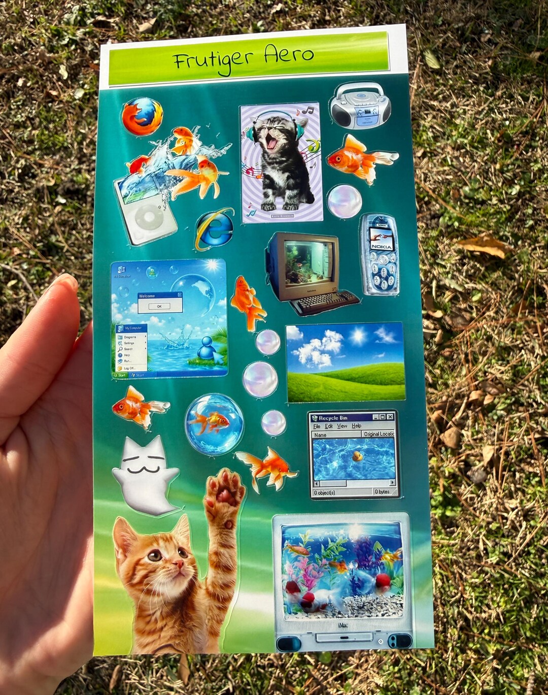 Frutiger Aero Sticker Sheet, 2000s Y2k - Etsy