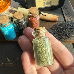 Witches Altar salt set of 4 | occult DIY spell salts black blue red and green salts ritual salt