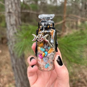 Ostara Spell | Witch intention | Spell bottle | Ritual Bottle | sealed and crystal topped  Witchy, Fairy, Gothic bottle