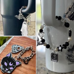 Gothic / Spooky charm gothic | witchy | horror | Halloween great for Stanley cup | smut slut | witch bitch| keychain | purse / bag /phone image 3