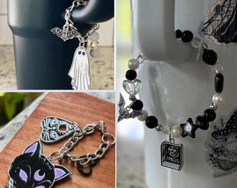 Spooky charm Stanley cup choose your charm Halloween Ouija, snake ,Coffin, tarot, bat, ghost, goth witchy skeleton