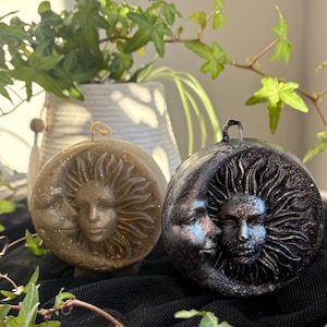 Sun and moon candle Intention candle spell / ritual candles herbal essential oils witchy / spiritual handmade