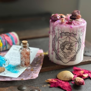 Aphrodite Goddess of love Spell candle intention  / invocation candle goddess