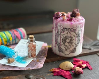 Aphrodite Goddess of love Spell candle intention  / invocation candle goddess