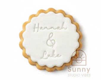 Personalised Wedding Stamp, Custom Names, Cookie Fondant Stamp