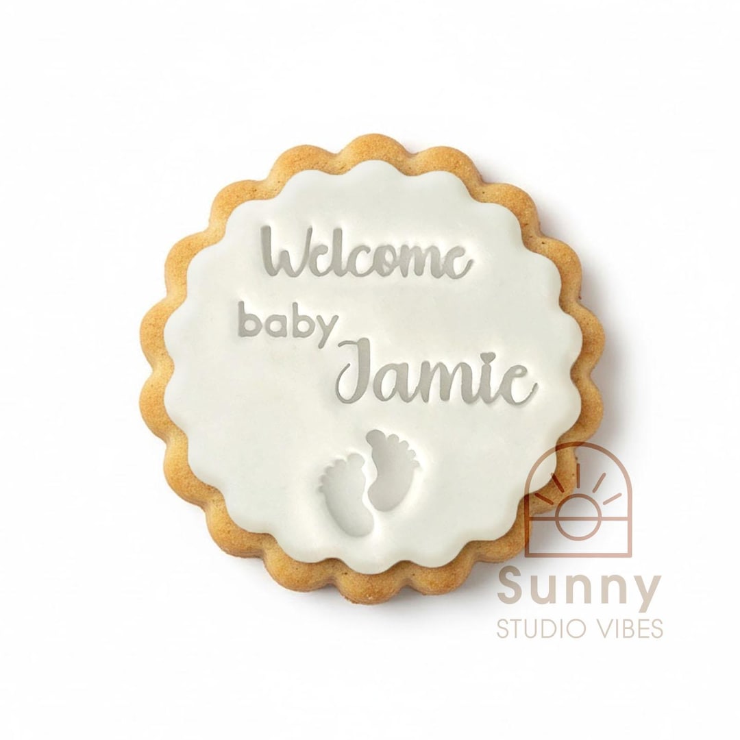 Personalised Name Baby Shower Stamp Embosser Cutter, Biscuit, Cookie ...