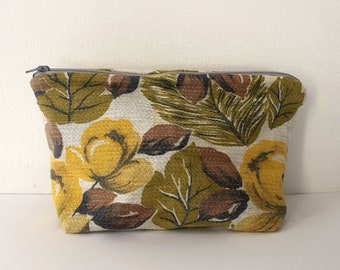 Vintage Floral Zipper Pouch Bag