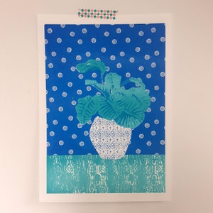 Pot Plant A4 Risograph print