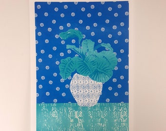 Topfpflanze A4 Risograph Druck