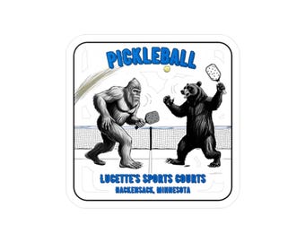 Bigfoot Vs. Bear Pickleball Sticker