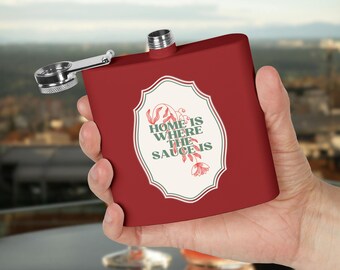 Italienisches Thema Edelstahl Flachmann, Housewarming Geschenk, 6 Unze