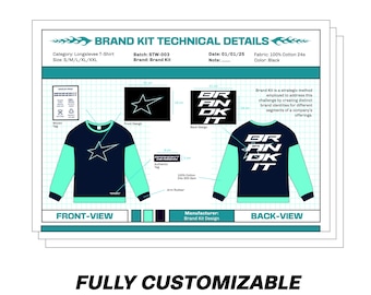Sweatshirt Streetwear Apparel Mockup Sheet Tech Pack Design Template
