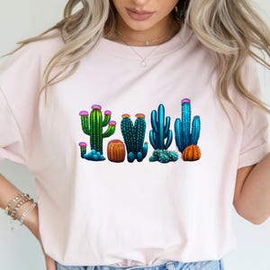 Boho Cactus Shirt Succulent Graphic Tee Desert Plant Lover Shirt Western Aesthetic Tshirt Cute Gift For Plant Mom Women’s Cactus Top