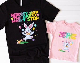 Toddler Easter Shirt: "Hippity Hop" Bunny Tee - Bella + Canvas