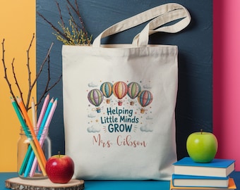 Personalized Teacher Tote Bag: Durable Canvas, Long Handles