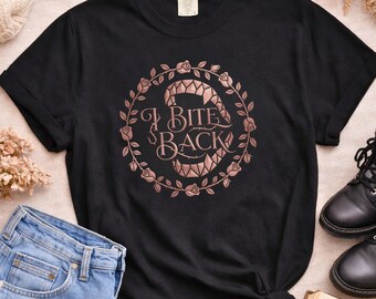 I Bite Back Shirt Gothic Vampire Rose Sarcastic Graphic Tee