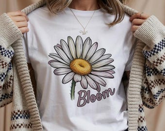 Bloom Shirt: Vintage Daisy Floral Graphic Comfort Colors Tee