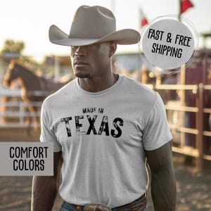 Made In Texas Shirt: Comfort Colors Cowboy Rodeo Tee