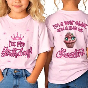 Kids Birthday Shirt, Kawaii Birthday T-Shirt for Girls, Youth Birthday Girl Shirt, Birthday Party Girl Shirt, Toddler Birthday Outfit