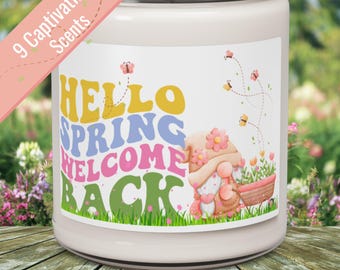 Hello Spring Scented Soy Candle, Floral Home Fragrance