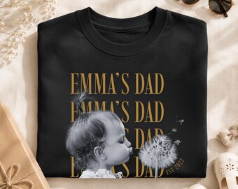 Custom Dad Photo Shirt Personalized Picture Tee Vintage Father Gift With Kids Photo
