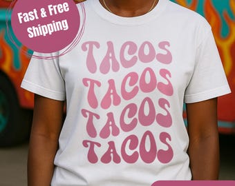 Retro Tacos Comfort Colors Shirt: Funny Foodie Tee