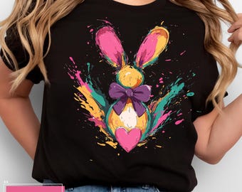 Chambray Easter Bunny Shirt: Comfort Colors Spring Tee