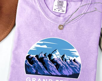 T-shirt Grand Teton Mountain Range Vintage National Park-afbeelding T-shirt