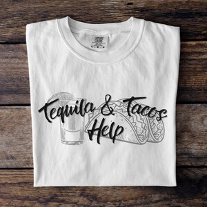 Tequila & Tacos Shirt, Party Shirt, Trinkgeschenk, Tequila Liebhaber Shirt, Taco Liebhaber T-Shirt, Cinco De Mayo T-Shirt, Mexikanisches Essen