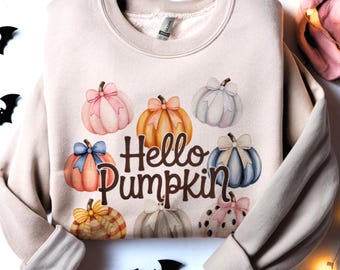 Hello Pumpkin Sweatshirt: Cozy Fall Gourd Crewneck