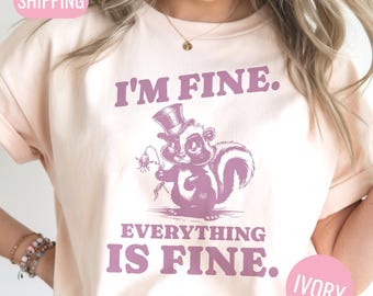 Camiseta divertida con colores reconfortantes para la salud mental: Camiseta con gráfico de ardilla sarcástica