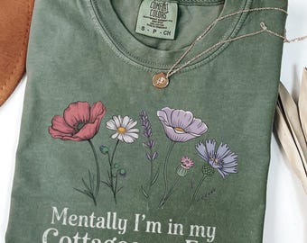 Cottagecore Floral Shirt: Comfort Colors, Funny Introvert Tee