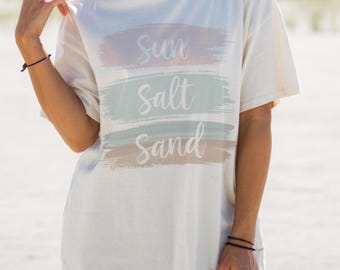 Camiseta Pastel Beach Brushstrokes, Camiseta de verano costera
