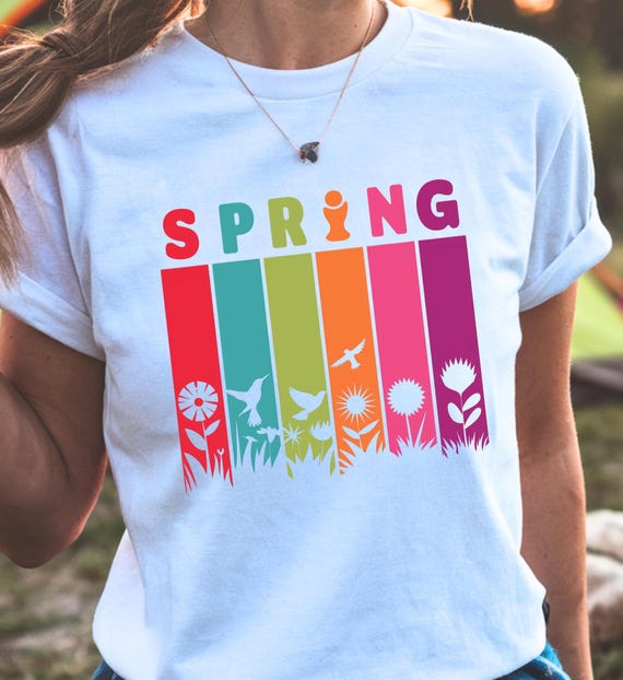 Colorful Spring Graphic Tee: Outdoorsy Nature Lover Shirt