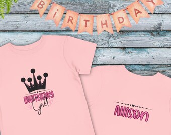 Custom Birthday Girl Shirt, Personalized Toddler Tee