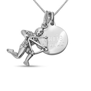 Personalized Sagittarius Necklace 925 Silver – Zodiac Pendant with Engraving, Adventurous Sagittarius Jewelry, Gift for Fire Sign