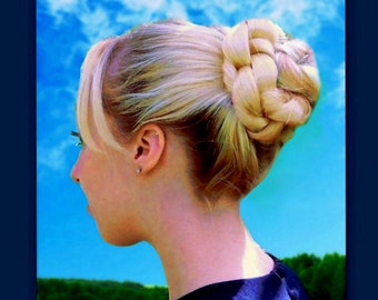 custom wedding hair piece bride bun bridesmaid accessories hairpiece bridal handmade hair braided formal updo chignon costume ballet dance