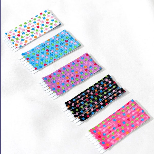 Polka dot Rainbow candy colored Bobby Pins decorative  colorful slides hair pins grips color long short updo bar gift hair accessories girls