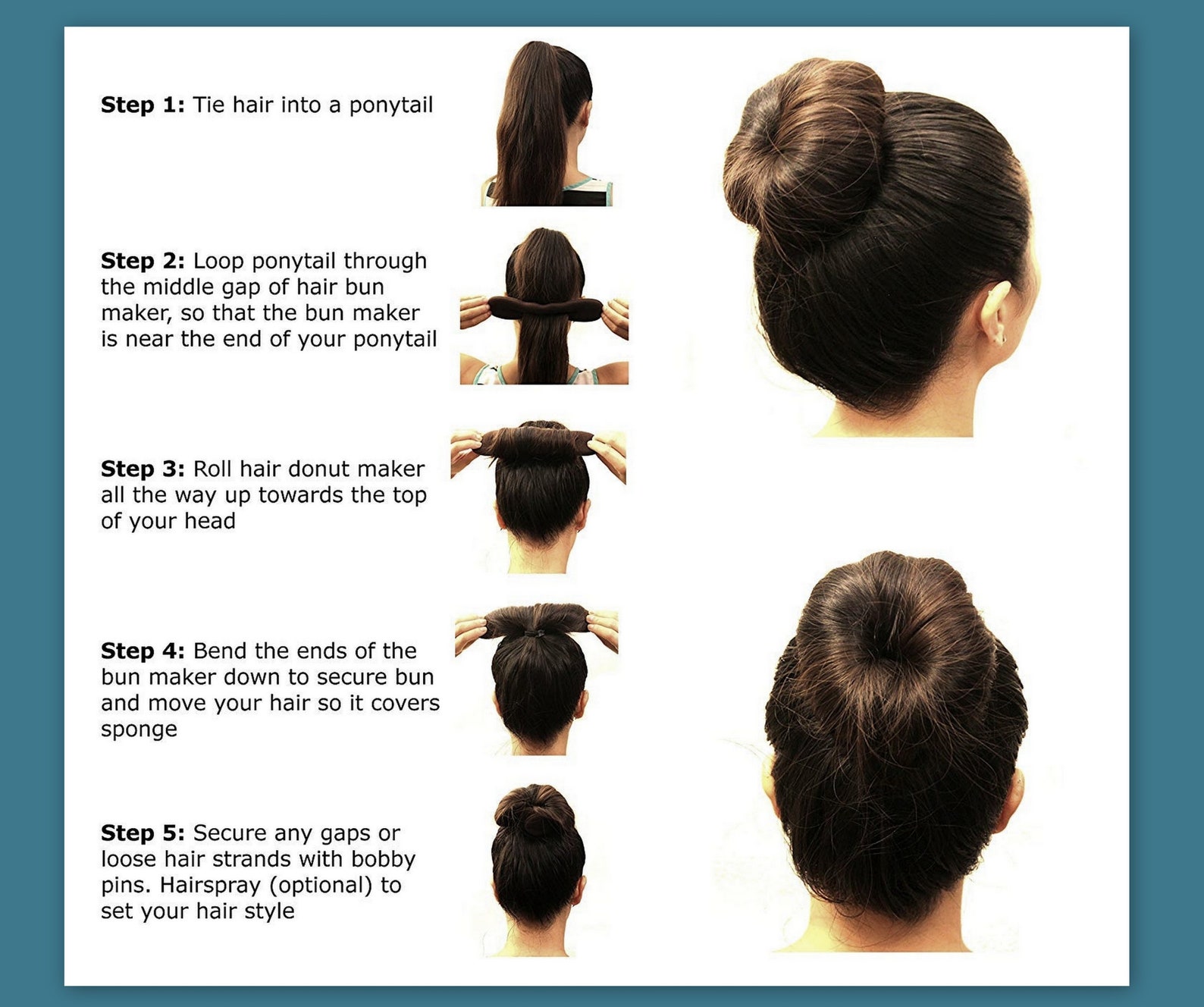 Padded Ballet Hair Bun Form Hair Roll Chignon Maker Ballerina Hair Bun