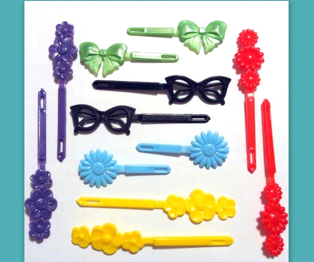 Paired Small Plastic Hair Barrette Hair Clips Kidcore Rainbow Candy