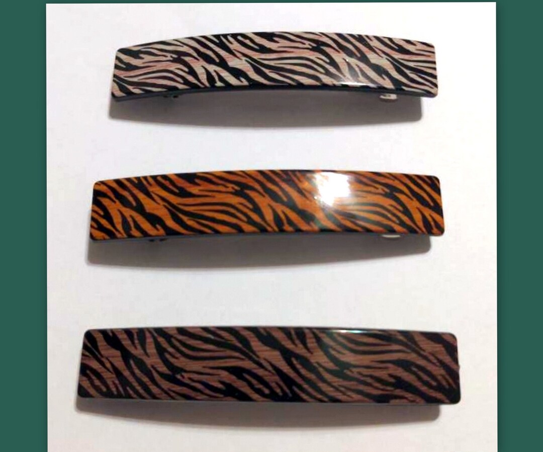 Minimalist Animal Print Statement French Hair Barrette Clip Etsy