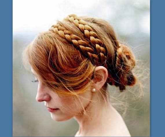 Wide Double Strand Hair Braided Wedding Headband for Bride Bridal