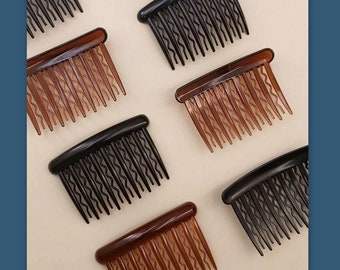Set of 2 side combs hair side combs no slip grip tight side combs 2 & 3/4"  french roll bun long hair accessory push combs set