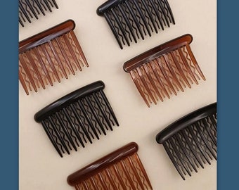 Set of 2 side combs hair side combs no slip grip tight side combs 2 & 3/4"  french roll bun long hair accessory side comb set stick fork