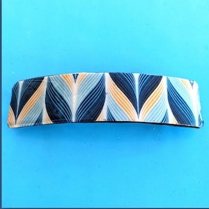 Extra Large geometric French Hair Barrette Clip design Mod Pattern thick large Barrette Hair Accessory modern double clasp no slip gift her